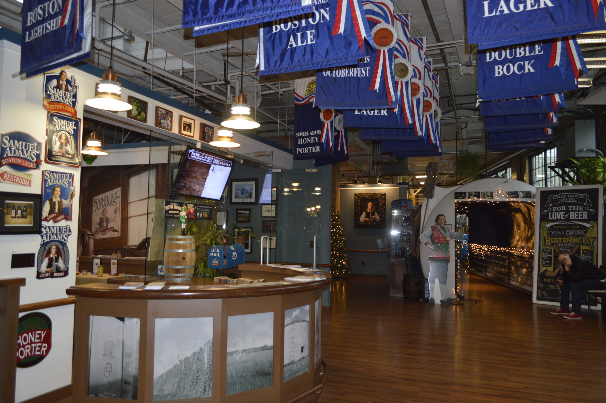 A picture of inside the Samuel Adams Brewery tour