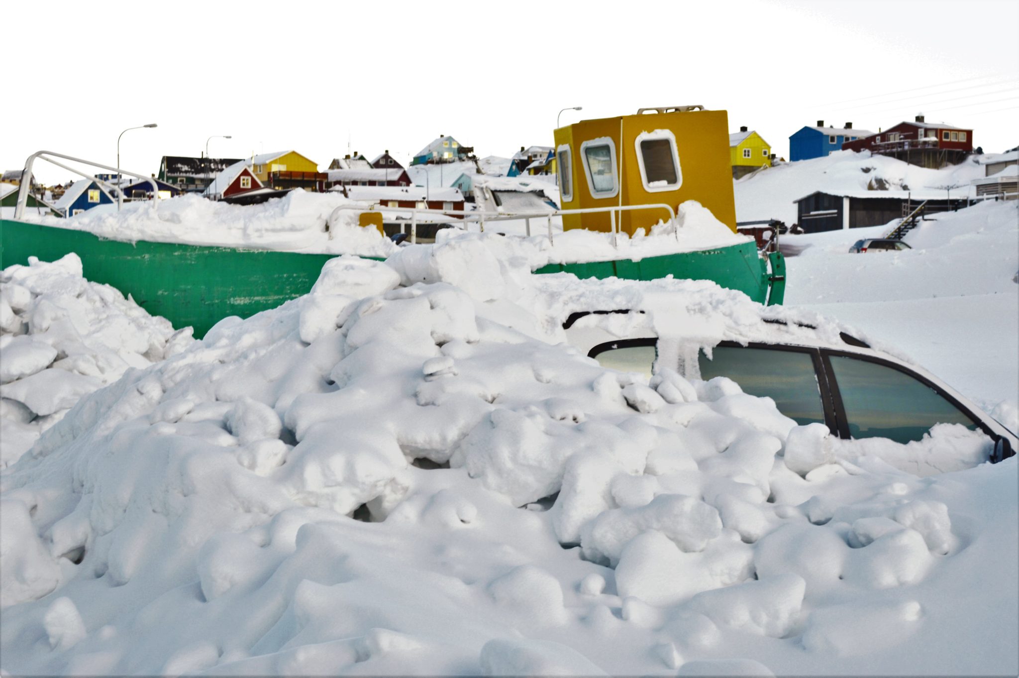 Car completely buried in Ilulissat, Greenland