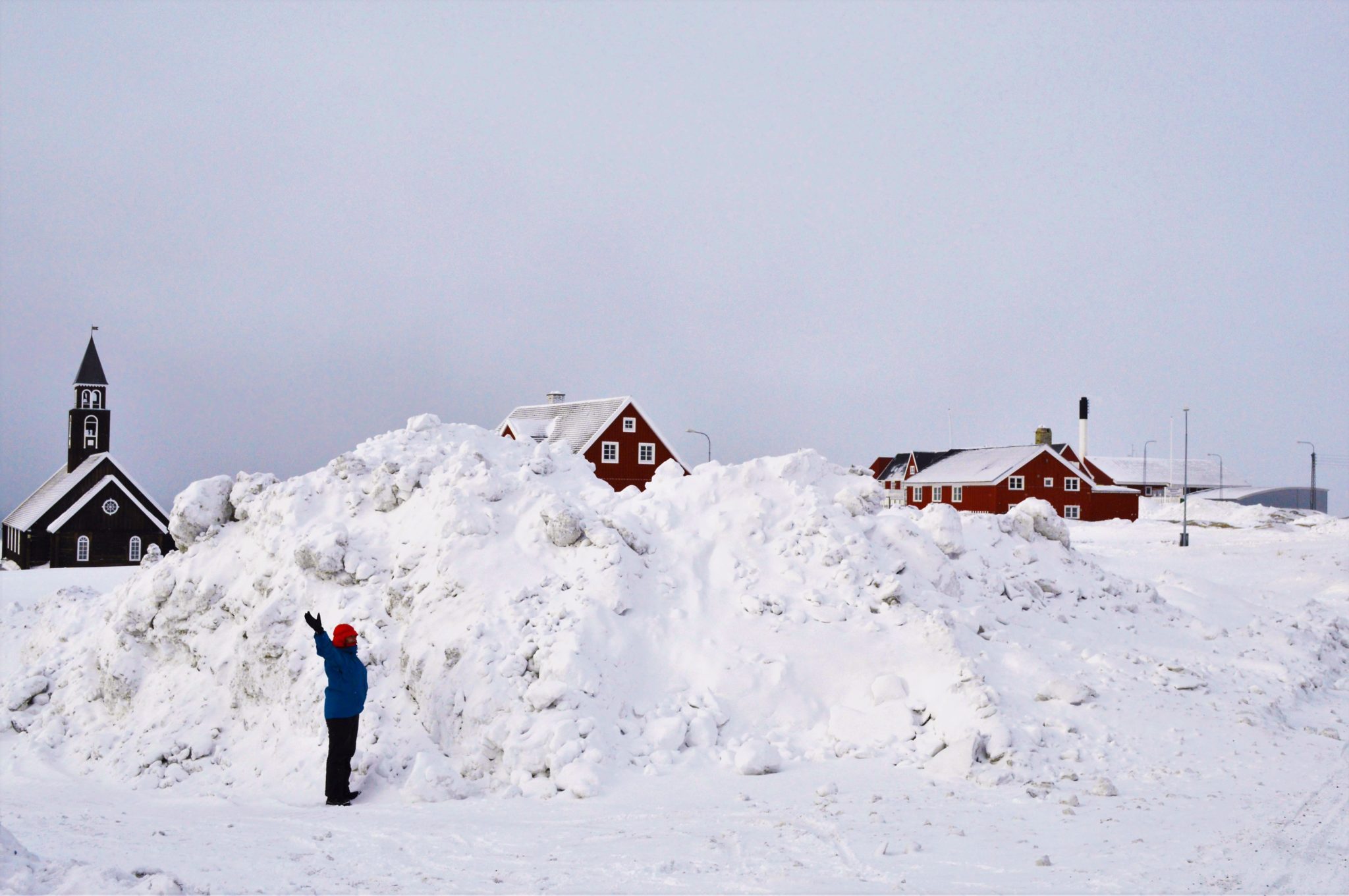 Snow piles in Ilulissat Greenland