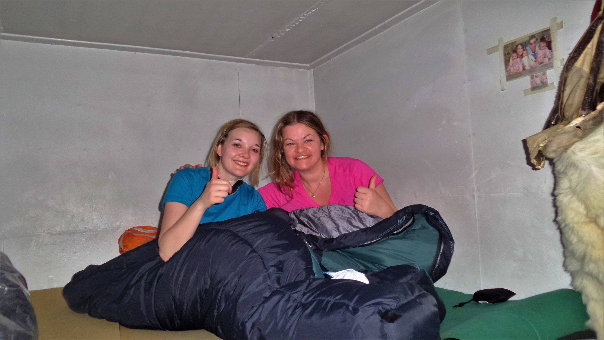 Bed time in the hunter's cabin in Greenland