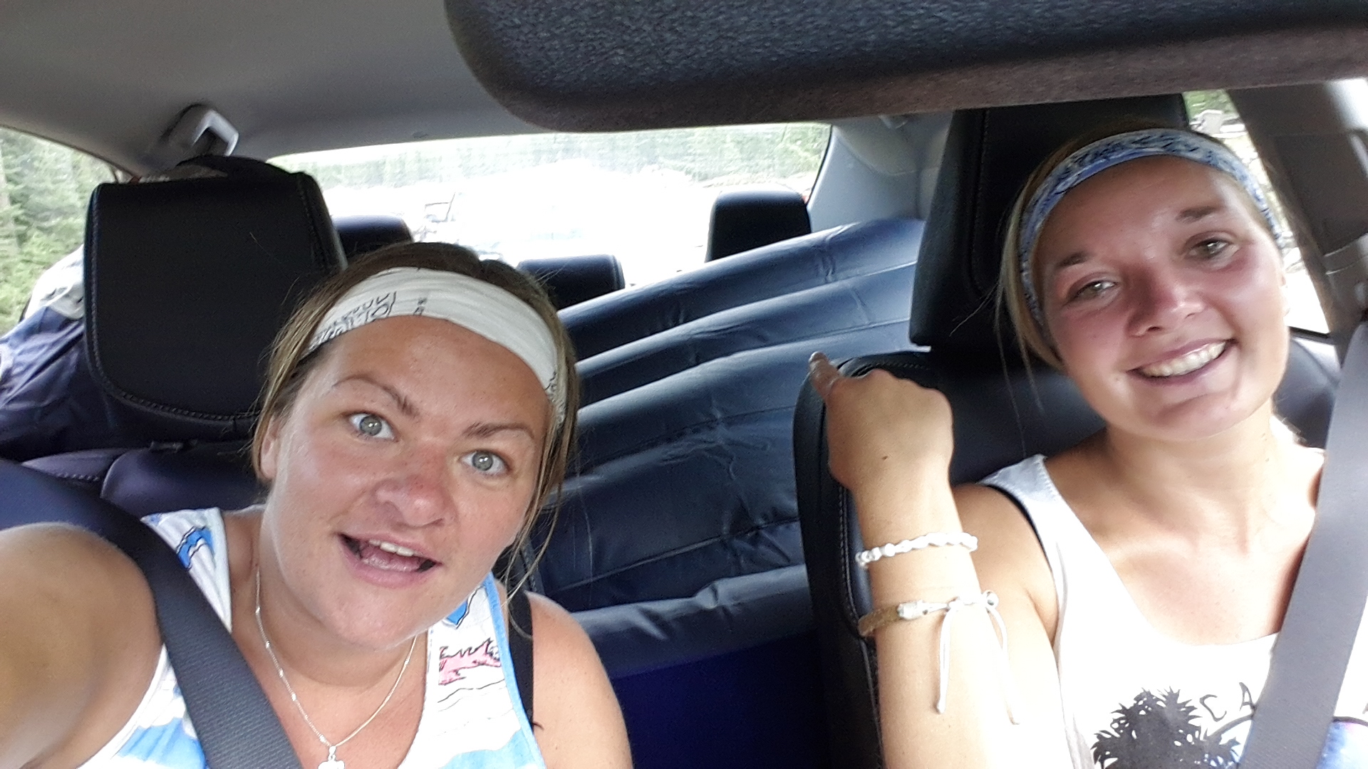 Items in the car for camping in Yellowstone