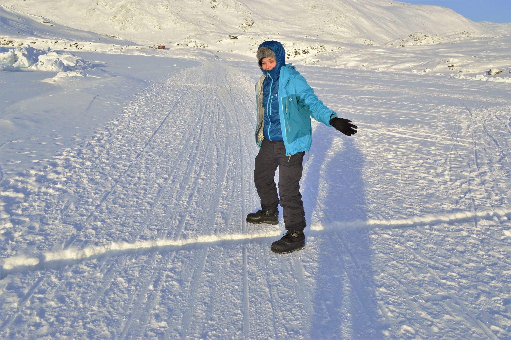 Cracked frozen sea in Greenland