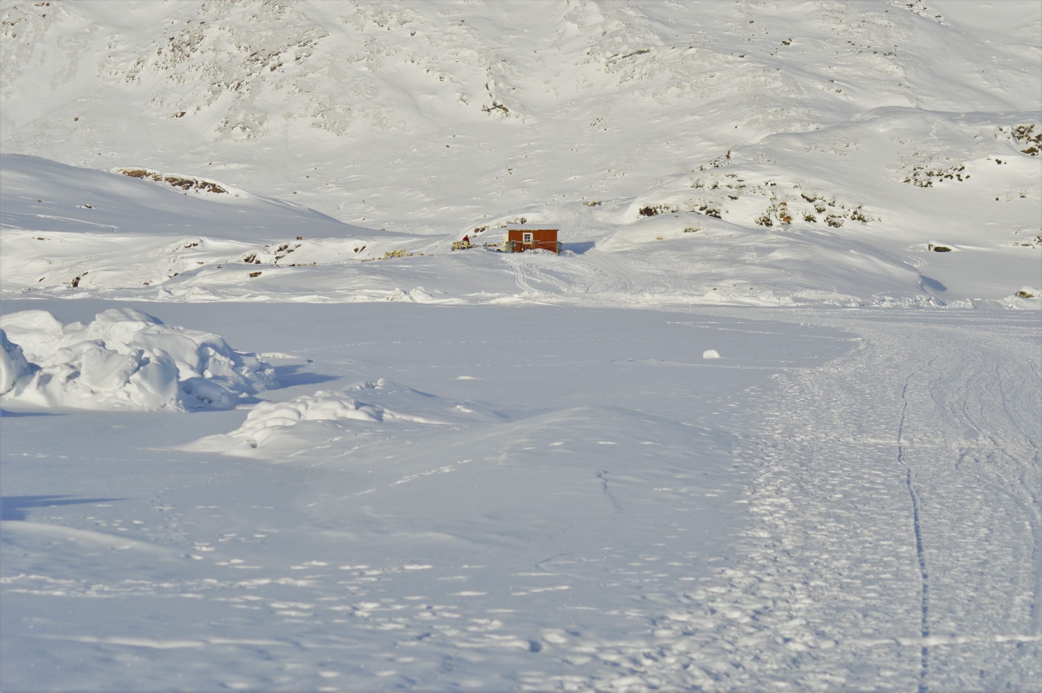 Our accommodation during expedition in Greenland, Cabin in the mountains