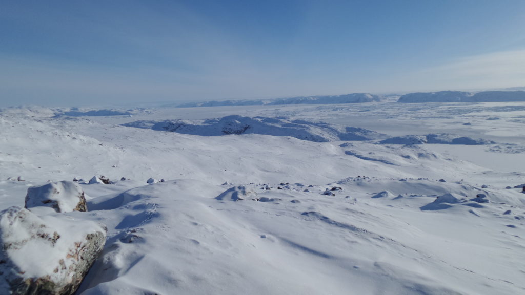 Viewpoint of the Ilulissat Ice Fjord during expedition in Greenland