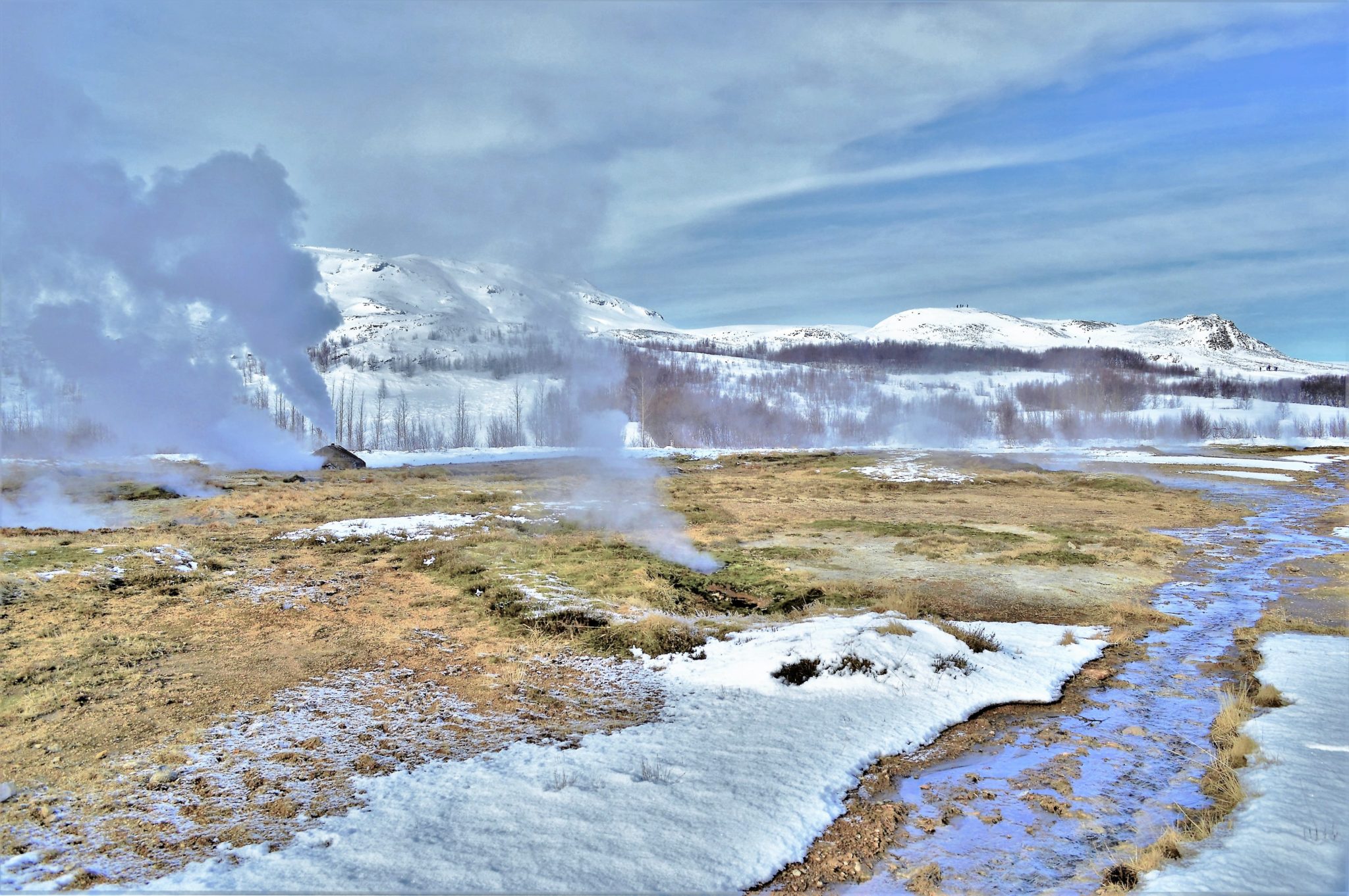 Steamy hot springs in Iceland on the Golden Circle