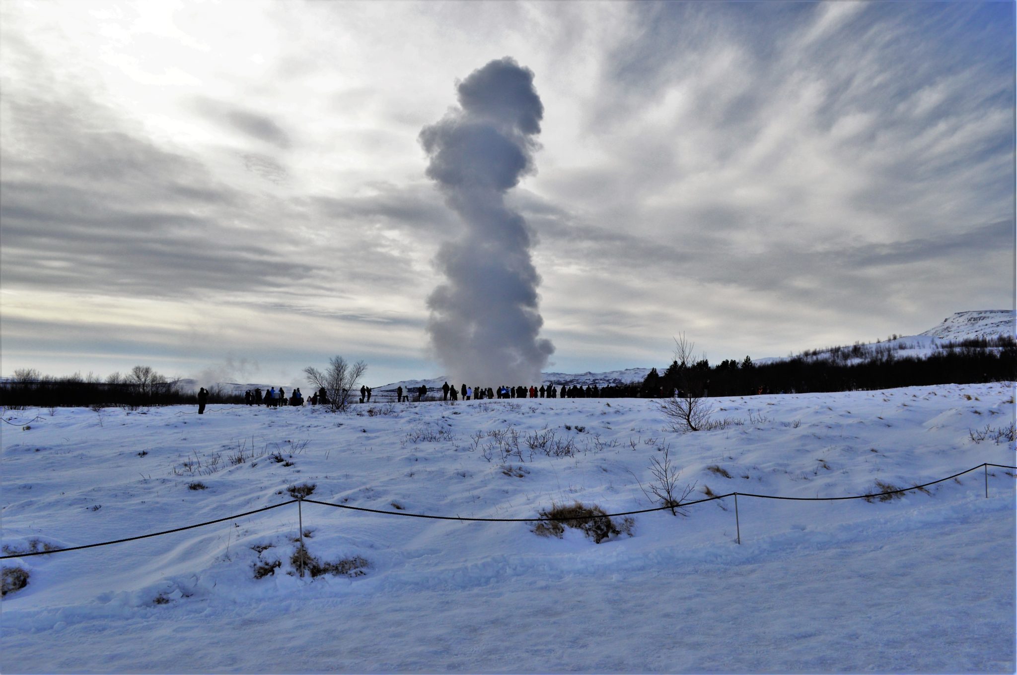 Strokkur geyser erupting in Iceland's Golden Circle