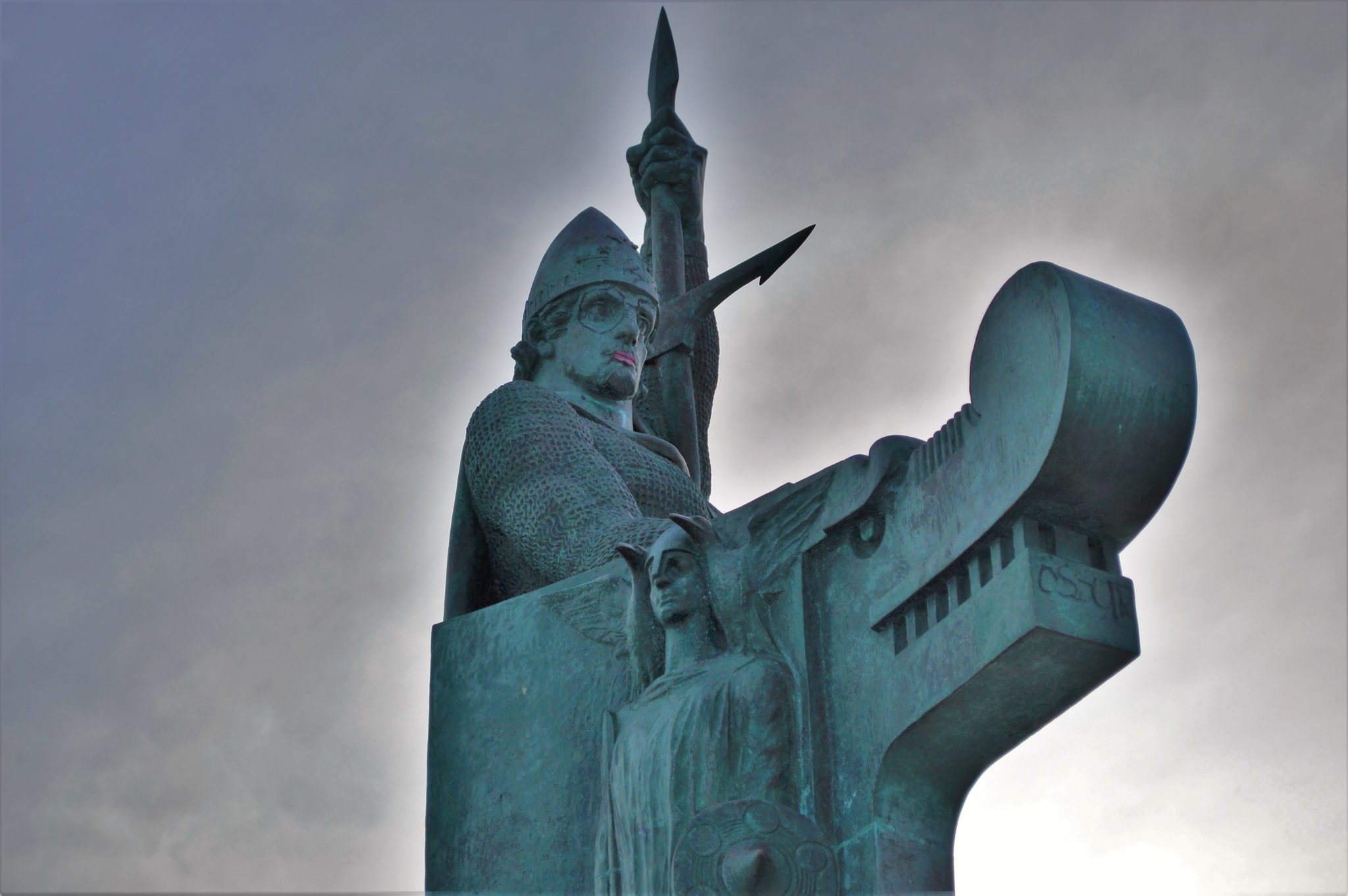 Ingólfr Arnarson monument in Reykjavik, Iceland