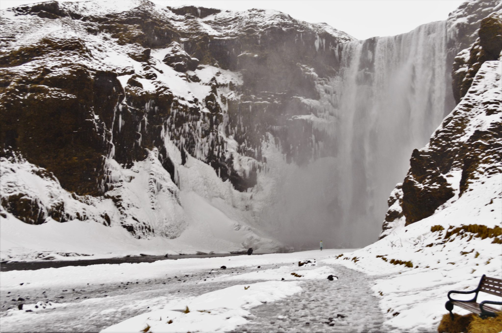 Skogafoss waterfall, Iceland in winter