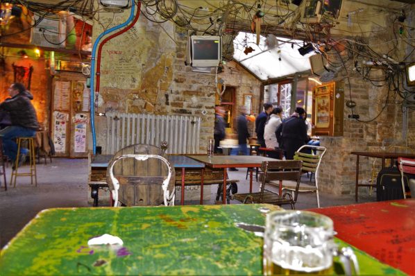 Bizzare decoration at Szimpla Kert ruin bar, Budapest, Hungary