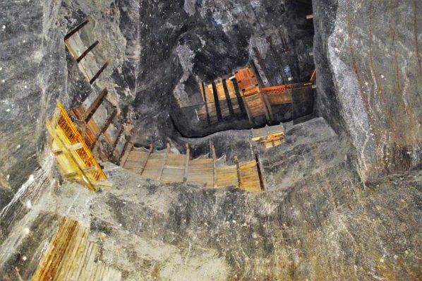 Cave walls, Wieliczka Salt Mine, Krakow, Poland