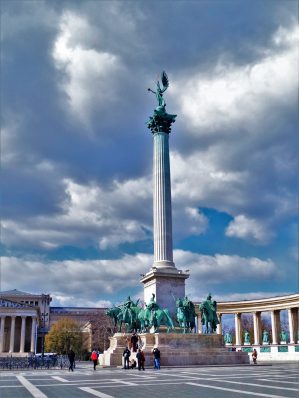 Column in Heroes Square, Budapest, Hungary
