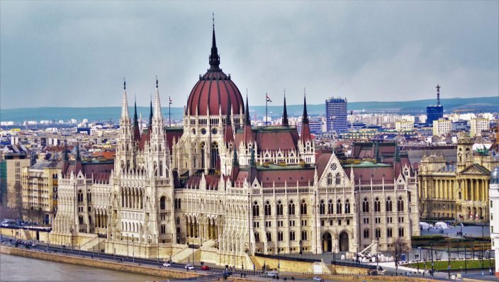 Hungarian Parliament building view from Buda, Budapest, Hungary