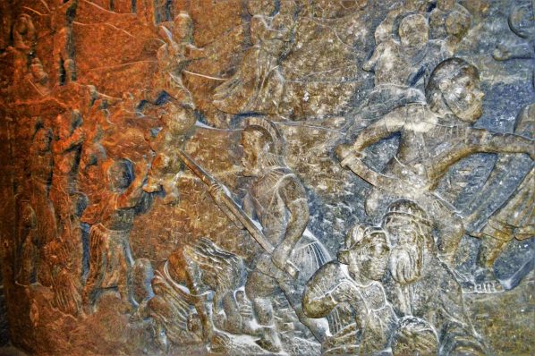 Salt art scuplted walls, Wieliczka Salt Mine, Krakow, Poland