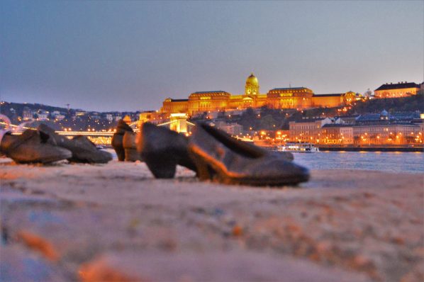 Shoe memorial, Danube River, Budapest, Hungary, Europe