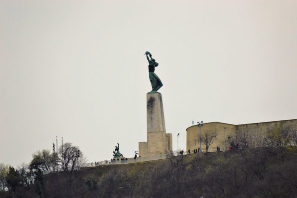 Angel column, Budapest, Hungary, Europe