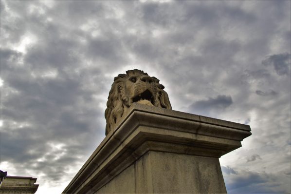 Lion on the Chain Bridge, Budapest, Hungary