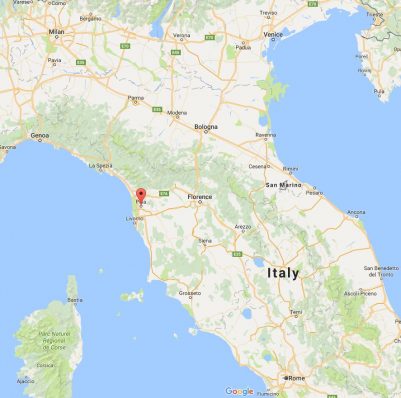 Map of Pisa in Italy