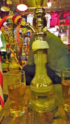 Shisha pipe in shisha garden, Szimpla Kert, Budapest, Hungary