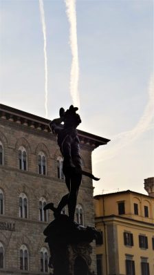 Statue and sky in Florence, Italy
